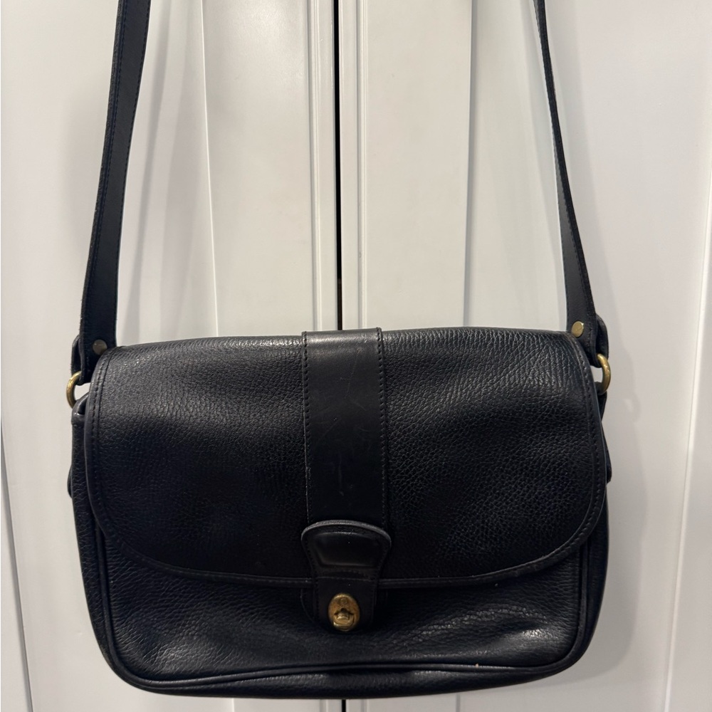 Coach 309 Sheridan Glenwood Crossbody Bag Black Pebbled Leather